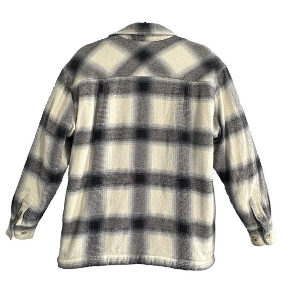 Aritzia TNA Women Prospect Sherpa Lined Shacket Sz 1 Small Black Ivory 46-15 - Picture 3 of 13